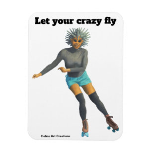 Ímã Alienígena Roller Skater Fantasy Art Magnet