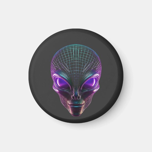 Imã Alienígena Roxo Com Olhos Luminosos (Frente)