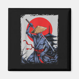 Imã Alienígena Samurai Ufo Japonês Vintage Graphic Uki