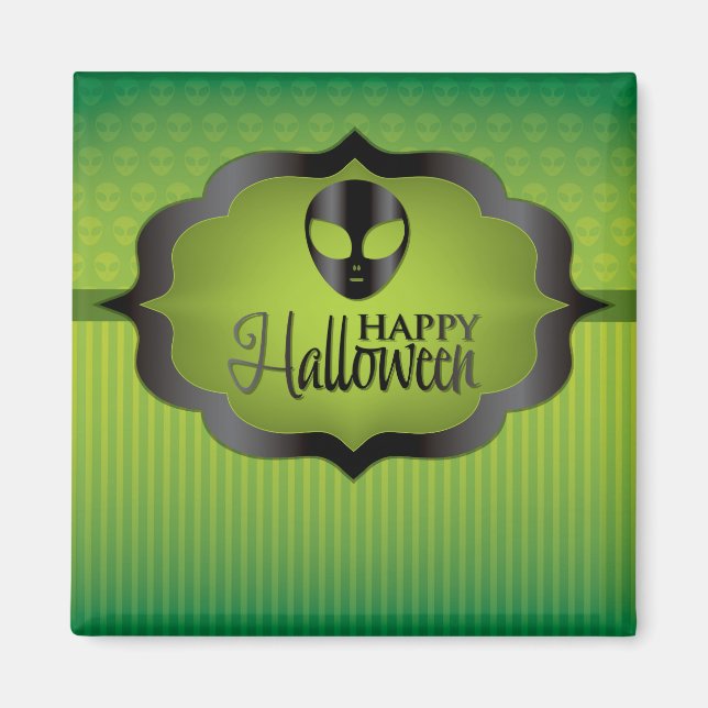 Imã Alienígena verde Halloween (Frente)