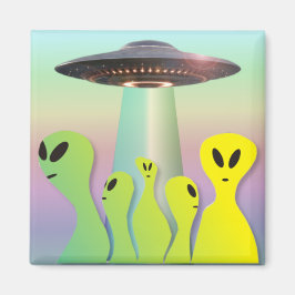 Imã Aliens Amarelos e Verdes Amigáveis