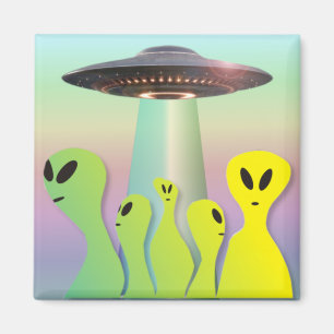 Imã Aliens Amarelos e Verdes Amigáveis
