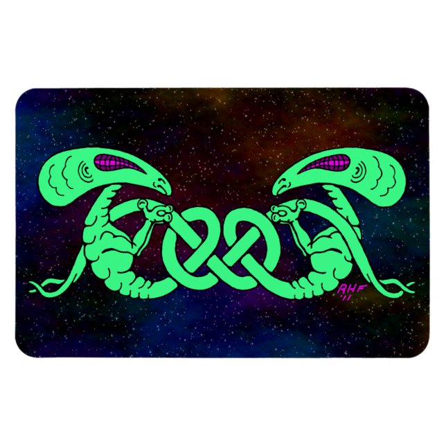 Ímã Aliens Enrelhados (Aliens e nó celta) (Horizontal)