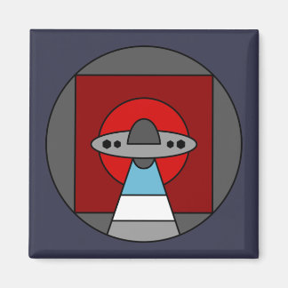 Imã Aliens OVNI Colorida Geométrica