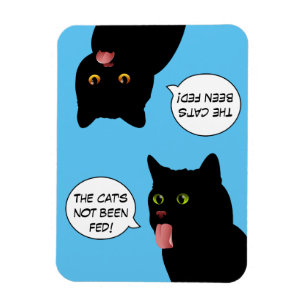 Ímã Alimentação azul do pop art o sinal do gato