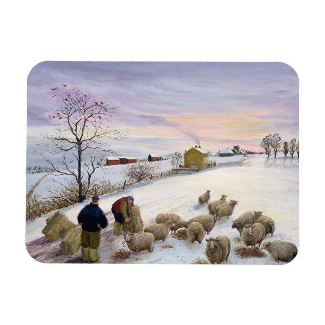 Ímã Alimentação de ovelhas no inverno (Horizontal)