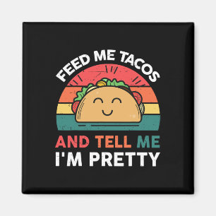 Imã Alimente-me Camiseta Taco Crianças Mulheres Mexica