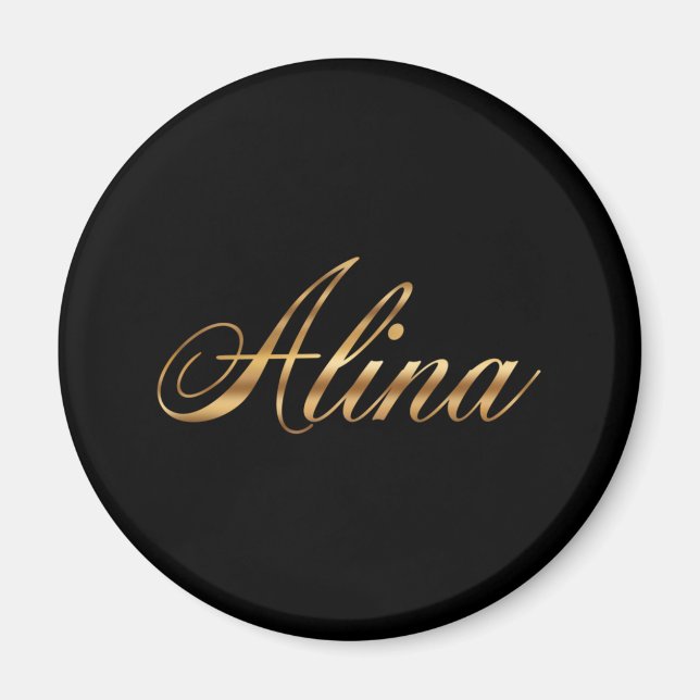 Imã Alina gold Design Lettering Magnet (Frente)