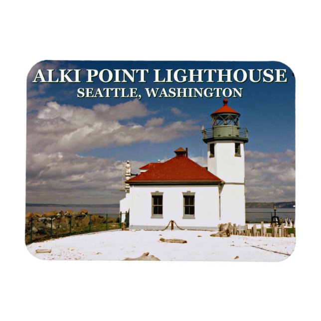 Ímã Alki Point Lighthouse, Seattle Washington (Horizontal)