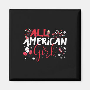 Imã All American Girl For Independence Day Girls Patri