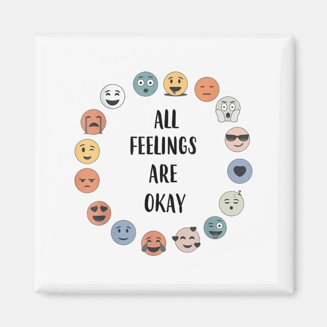 Imã All Feelings Are Okay School Teacher Psychologist  (Frente)