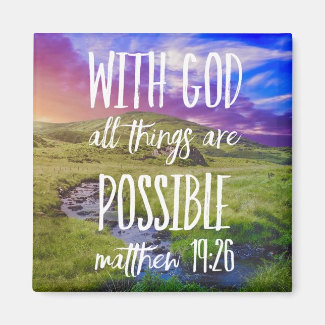 Imã All Things are Possible Bible Verse Christian (Frente)