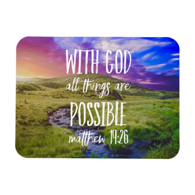 Ímã All Things are Possible Bible Verse Scripture (Horizontal)
