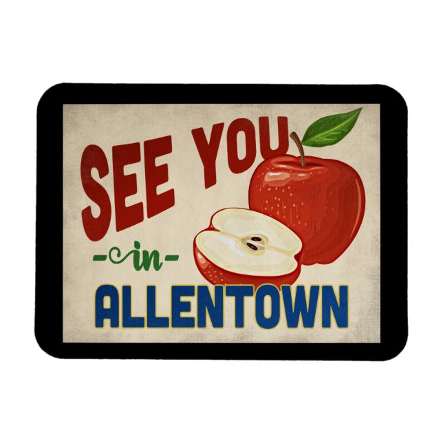 Ímã Allentown Pennsylvania Apple - Viagens vintage (Horizontal)