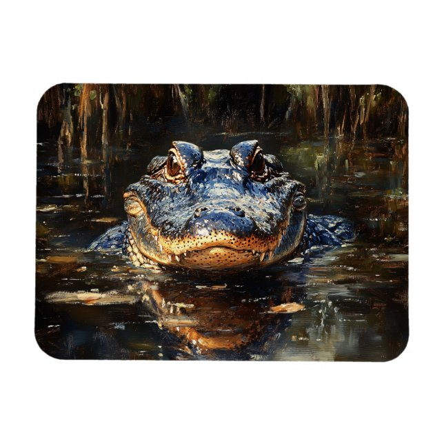 Ímã Alligador Cute na Flórida Everglades Flexível (Horizontal)