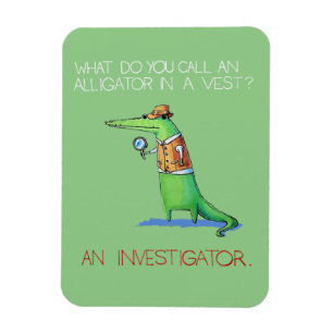 Ímã Alligator Investigator Vest Crocodilo Animal Funny