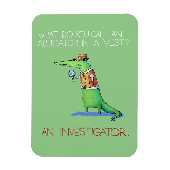 Ímã Alligator Investigator Vest Crocodilo Animal Funny (Vertical)