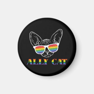 Imã Ally Cat - Gato de Orgulho Gato com Óculos de Sol