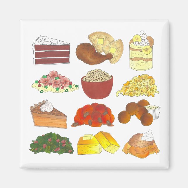 Imã Alma Comida Favorita Foodie Southern Cuisine (Frente)