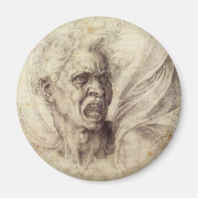 Imã Alma Danada de Michelangelo, Cabeça de um Homem (Frente)