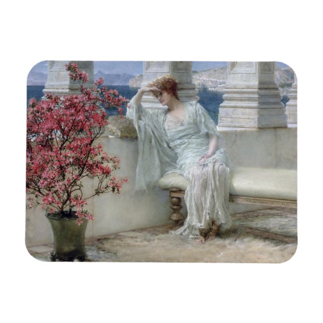 Ímã Alma-Tadema Os olhos dela estão com os pensamentos (Horizontal)