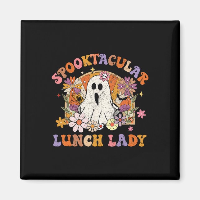 Imã Almoço Spooktacular Lady Happy Halloween Mat Spook (Frente)