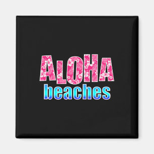 Imã Aloha Beaches Hibiscus Flor Havaiana Rosa