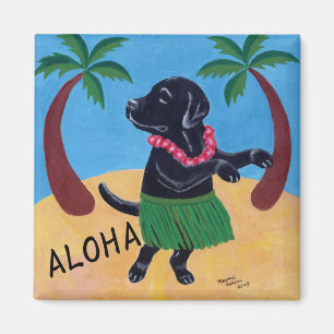 Imã Aloha Black Labrador