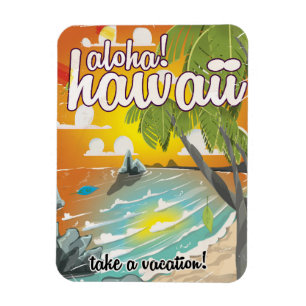 Ímã Aloha! Cartoon viagens vintage do Havaí!