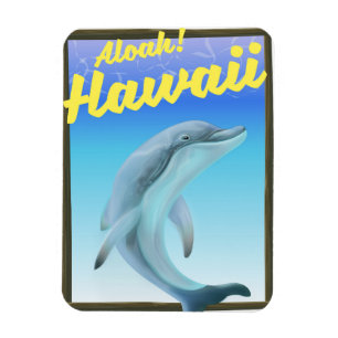 Ímã Aloha! Havaí! Cartaz de viagem de golfinho