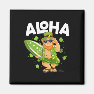 Imã Aloha Havaí Surfando Leprechaun Dia de São Patríci