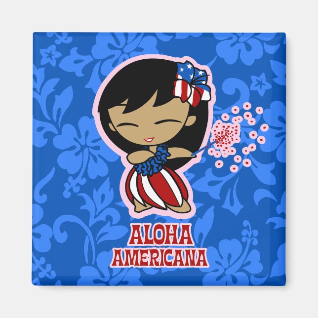 Imã Aloha Honys Firecracker Hula Girl Magnets (Frente)