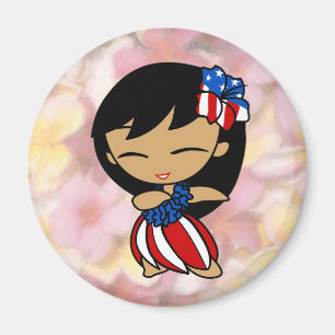 Imã Aloha Honys Hawaiian Plumeria Patriotic Magnets