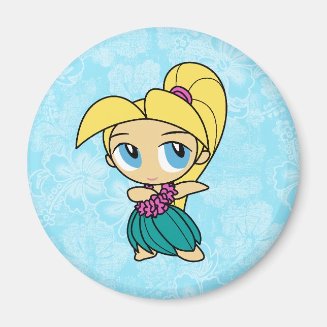 Imã Aloha Honys Hula Girl Hibiscus Magnets (Frente)