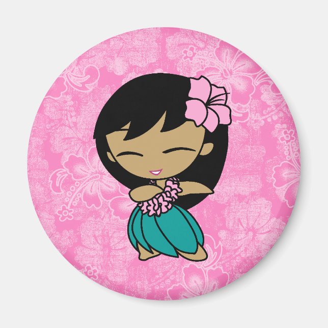 Imã Aloha Honys Hula Girl Hibiscus Magnets (Frente)