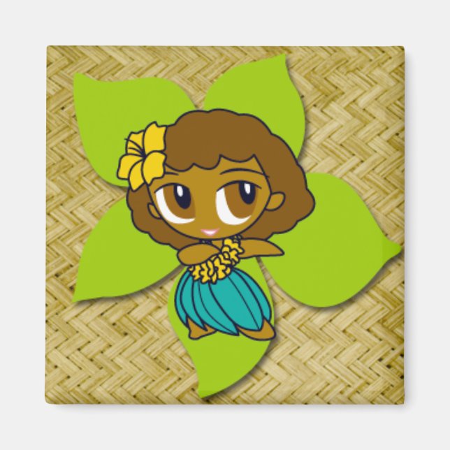Imã Aloha Honys Hula Girl Magnets (Frente)
