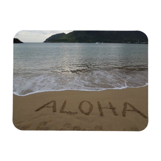Ímã Aloha na praia em Kauai (Horizontal)
