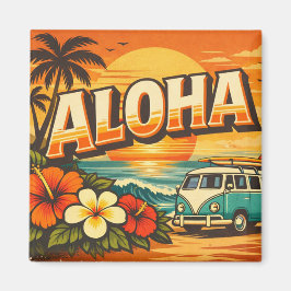 Imã Aloha Tropical Beach Sunset Scene