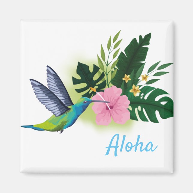 Imã Aloha Tropical Flowers Magnet (Frente)