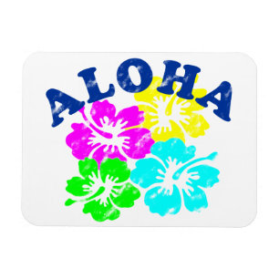 Ímã Aloha Vintage Magnet   Flores Coloridas Havaianas