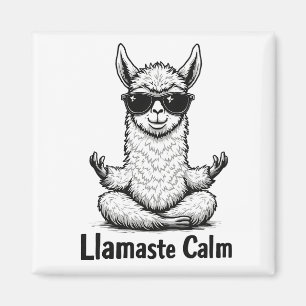 Imã Alpaca Fique Calma Llamaste Lama Yoga Engraçado