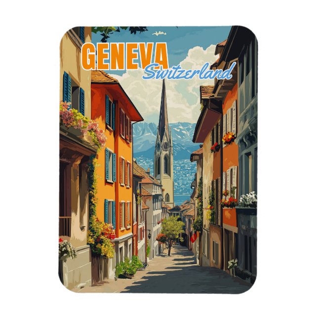 Ímã Alpes de Suiça de Genebra (Vertical)