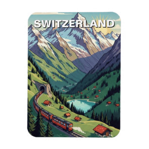 Ímã Alpes Suíços Viagem Suíça