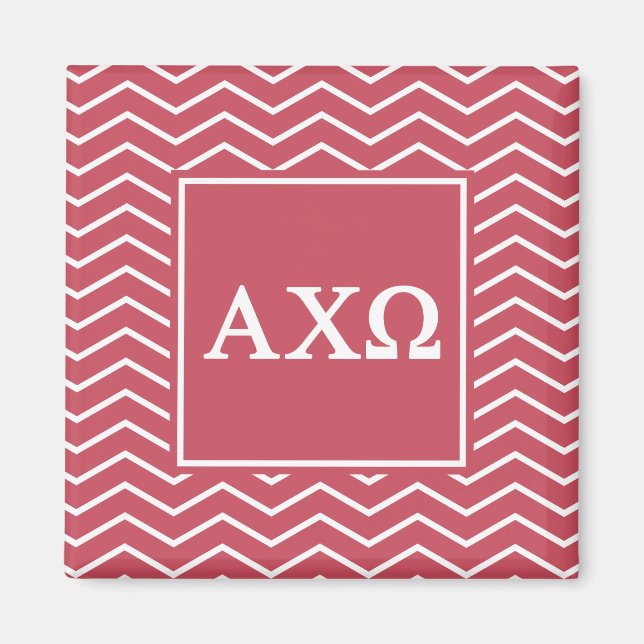 Imã Alpha Chi Omega | Padrão Chevron (Frente)