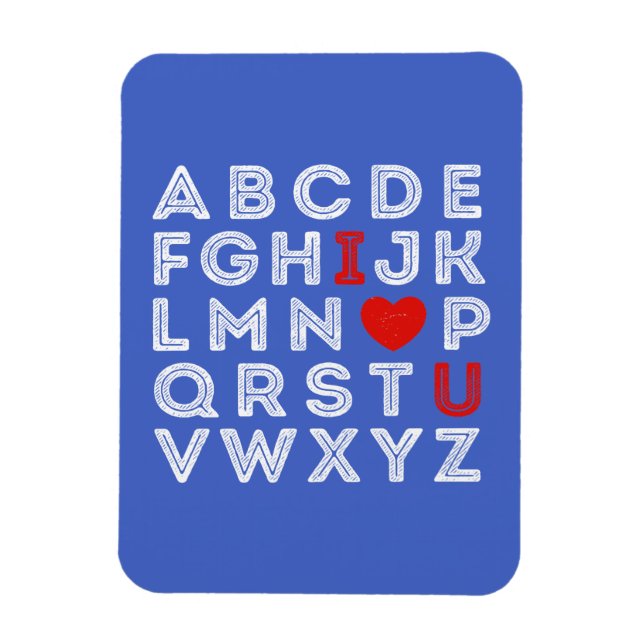 Ímã Alphabet ABC I Love You (Vertical)