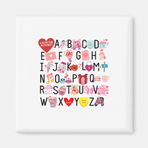 Imã Alphabet Abc I Te Amo T Shirt Dia de os namorados 