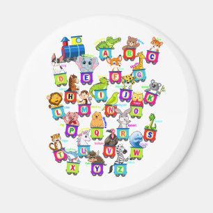 Imã Alphabet Animal ABCs - Magnet do Círculo de Aprend