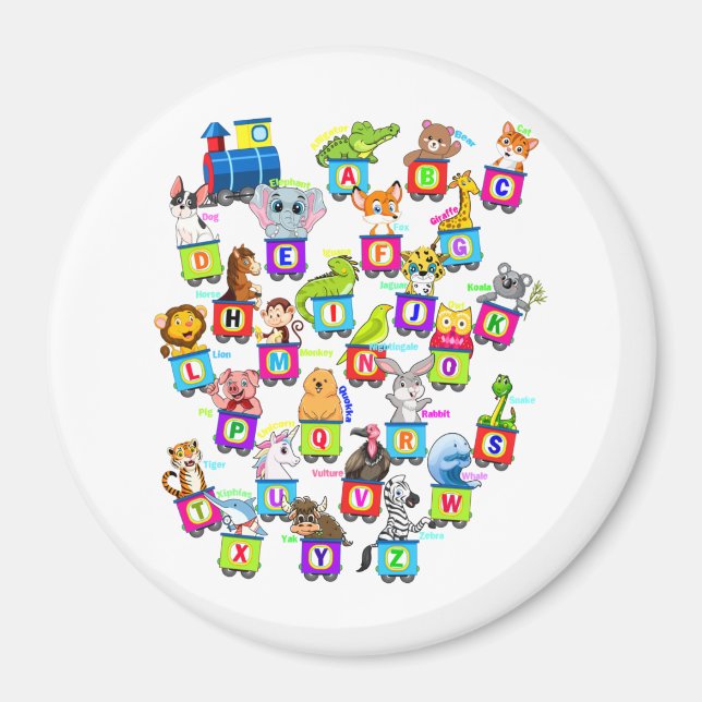 Imã Alphabet Animal ABCs - Magnet do Círculo de Aprend (Frente)