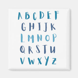 Imã Alphabet Blue ABC Crianças Frigorífico
