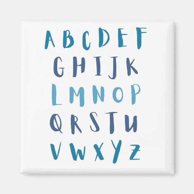 Imã Alphabet Blue ABC Crianças Frigorífico (Frente)